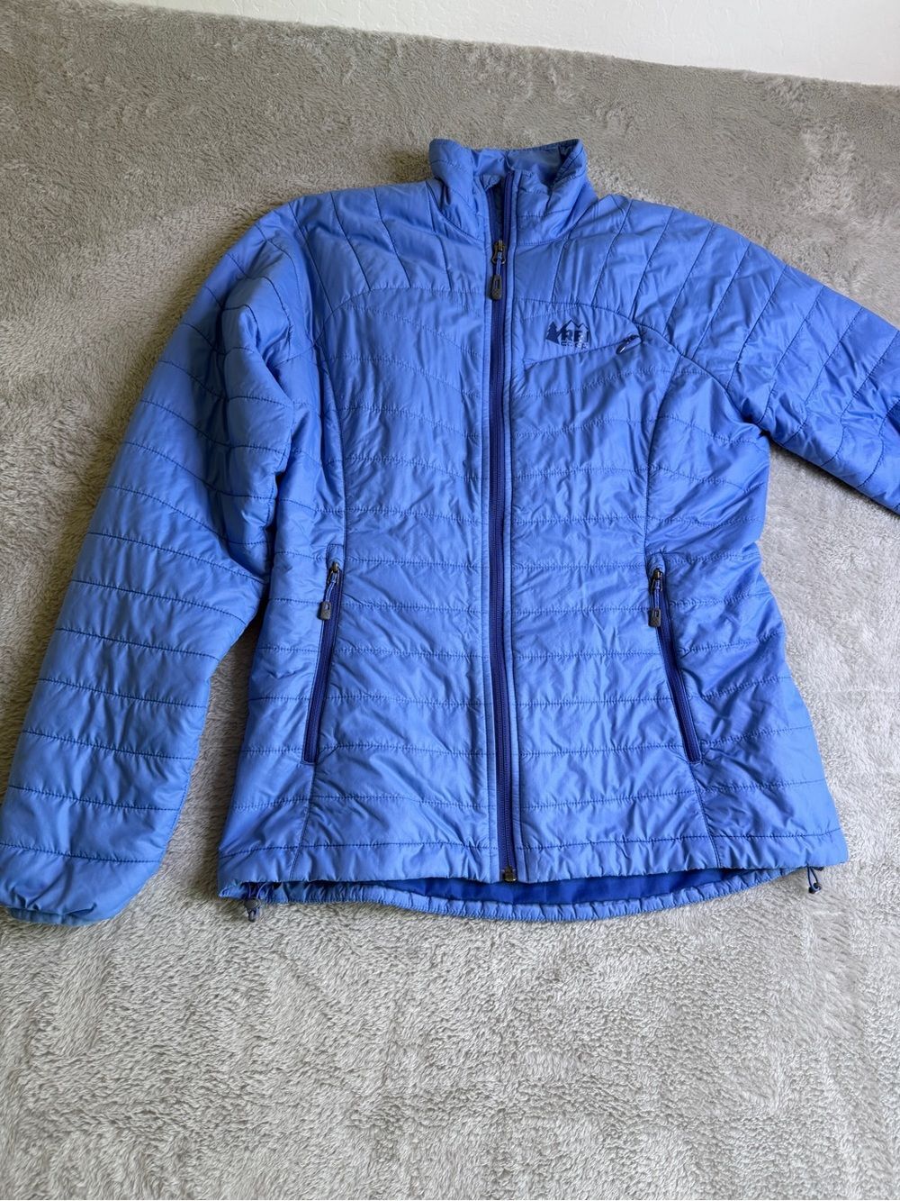 Rei Light Blue/ Perrieinkle Quilted Jacket with Full Zip S